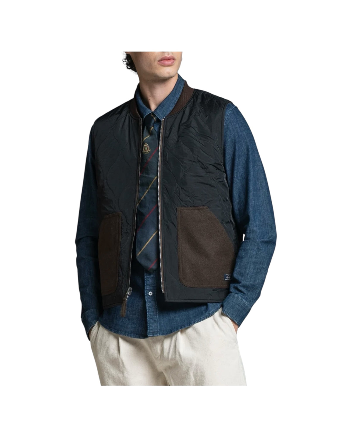 Gilet reversibile misto lana Brown MARTIN MWOC29 IMPURE 
