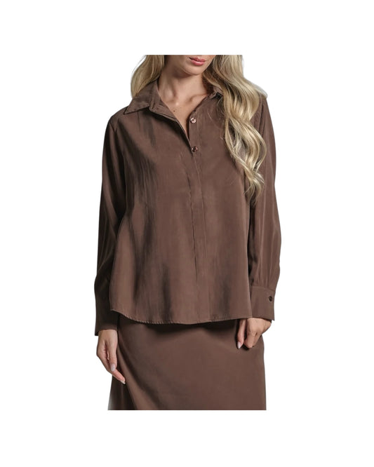 Camicia in misto modal Tortora MYRA MXDC18 IMPURE 