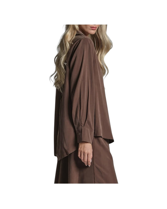Camicia in misto modal Tortora MYRA MXDC18 IMPURE 