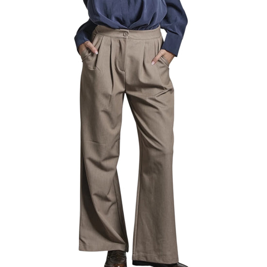 Pantalone con pinces Tortora PEACE WOVC18 IMPURE 