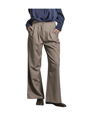 Pantalone con pinces Tortora PEACE WOVC18 IMPURE 