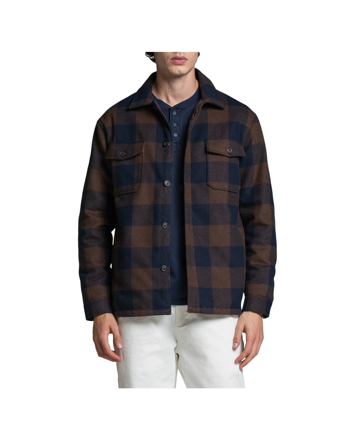 Overshirt Navy Check STAN4646 FLA113 IMPURE 