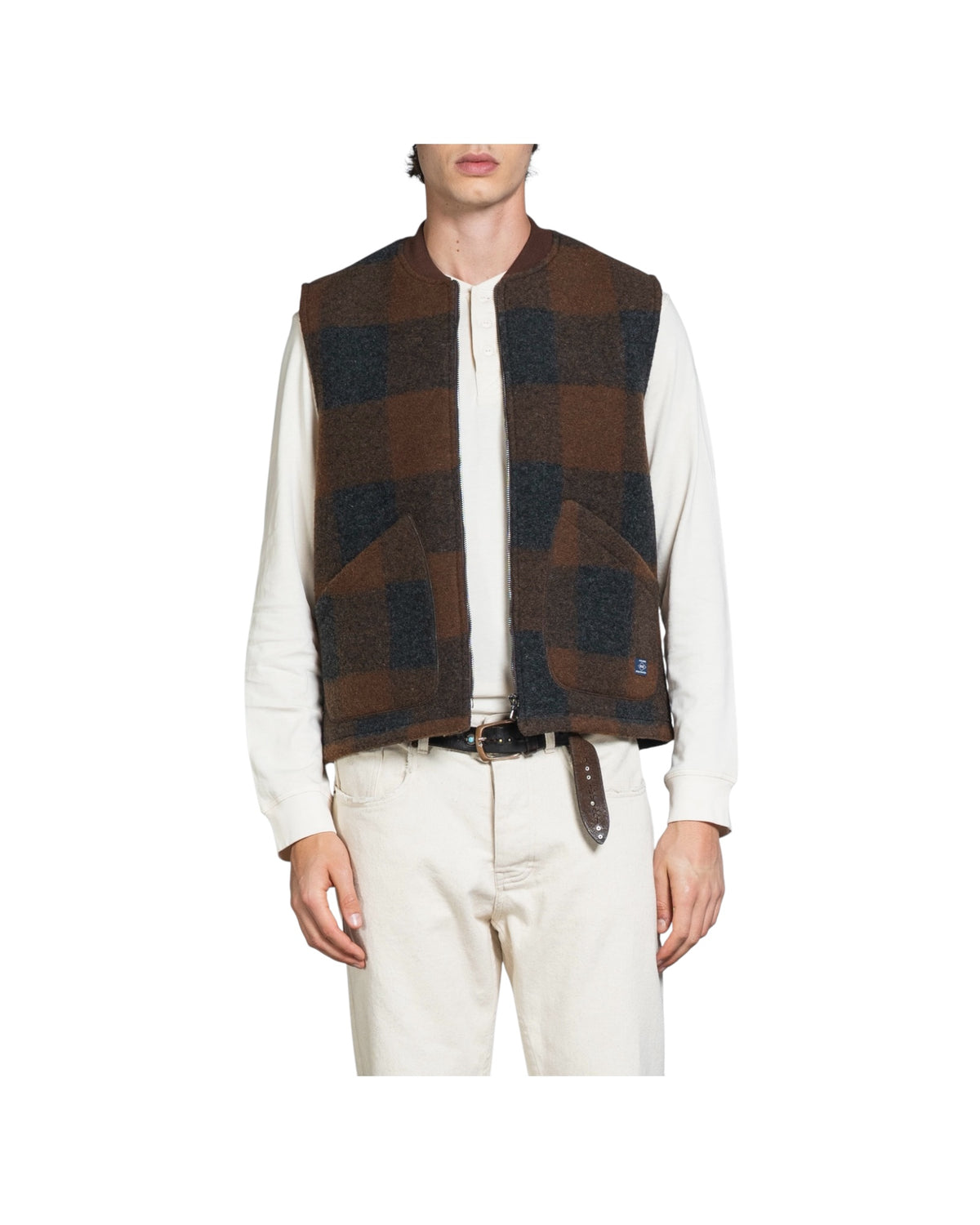 Gilet Terry Brown check TERRY102 MWB189 IMPURE 