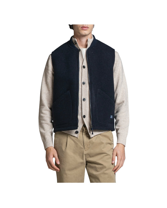 Gilet in lana cotta Navy TERRY MWBC01 IMPURE 