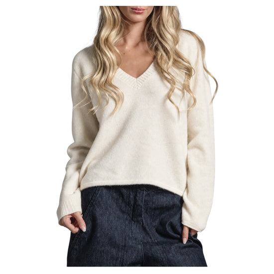 Maglia in misto alpaca Ecru VIDA ALPC56 IMPURE 