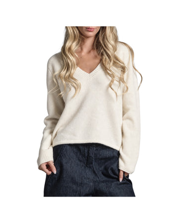 Maglia in misto alpaca Ecru VIDA ALPC56 IMPURE 