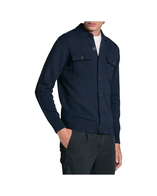 Overshirt in lana Navy ZACK WN8C01 IMPURE 