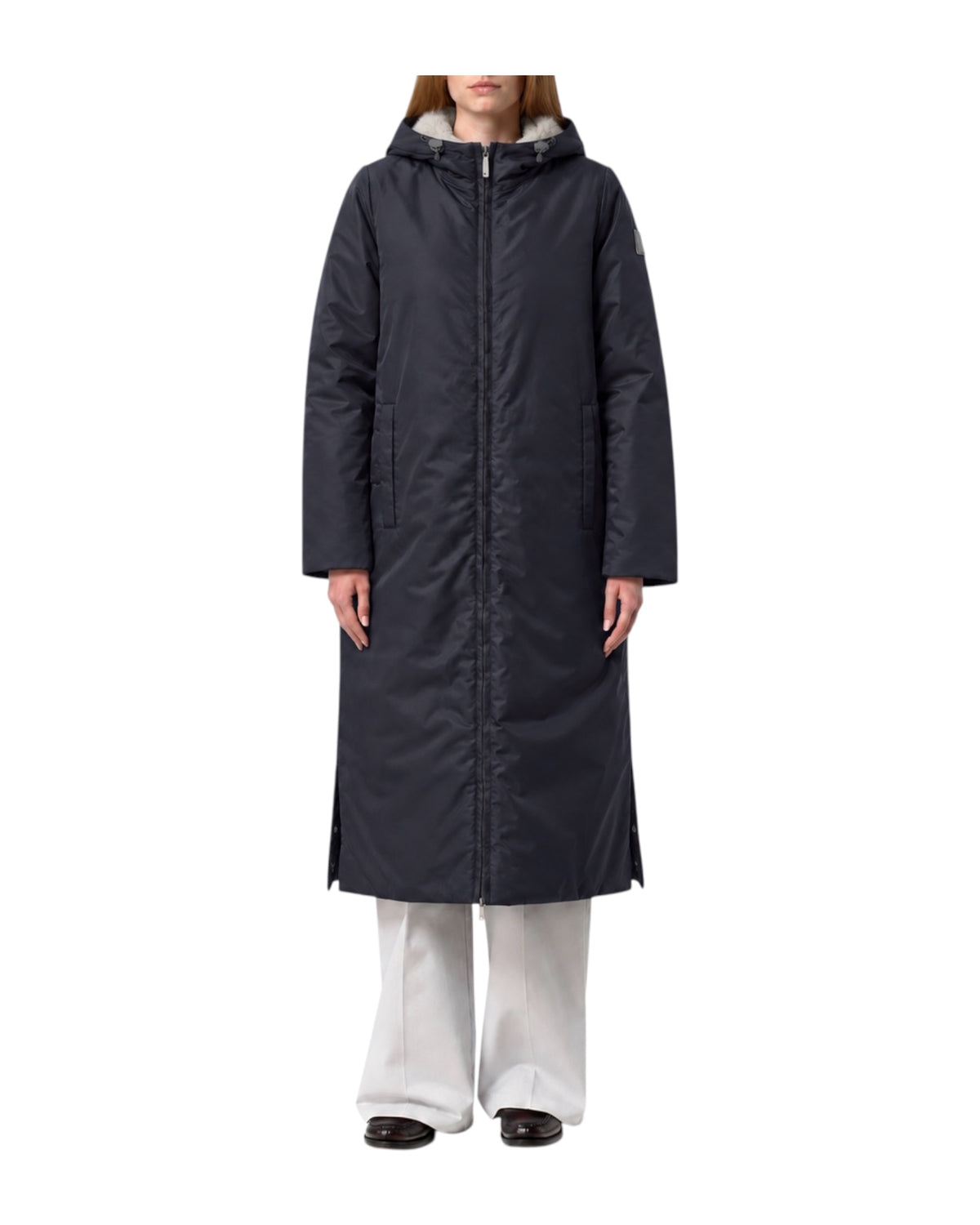 Giacca lunga Black greyish bicolor fur K61433W DDM K-WAY 