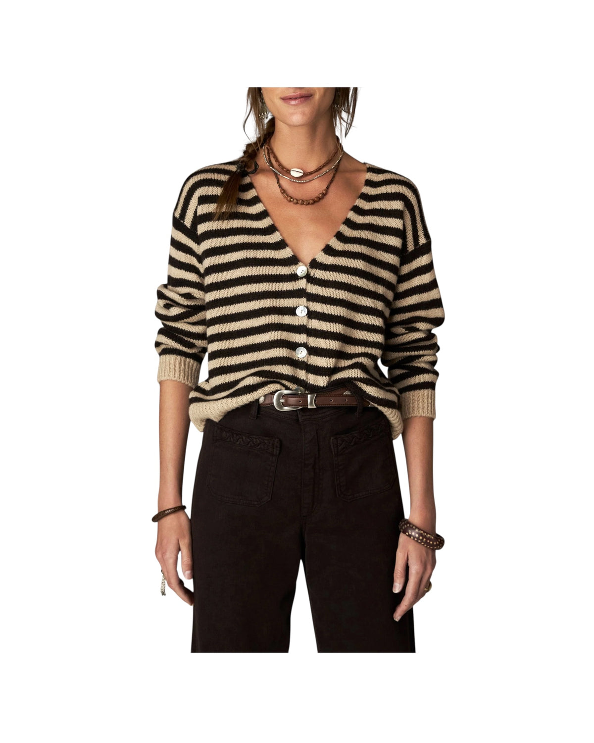 Cardigan a righe Black Beat ELETRIC BLONDIE BLACK BEAT MAISON HOTEL 