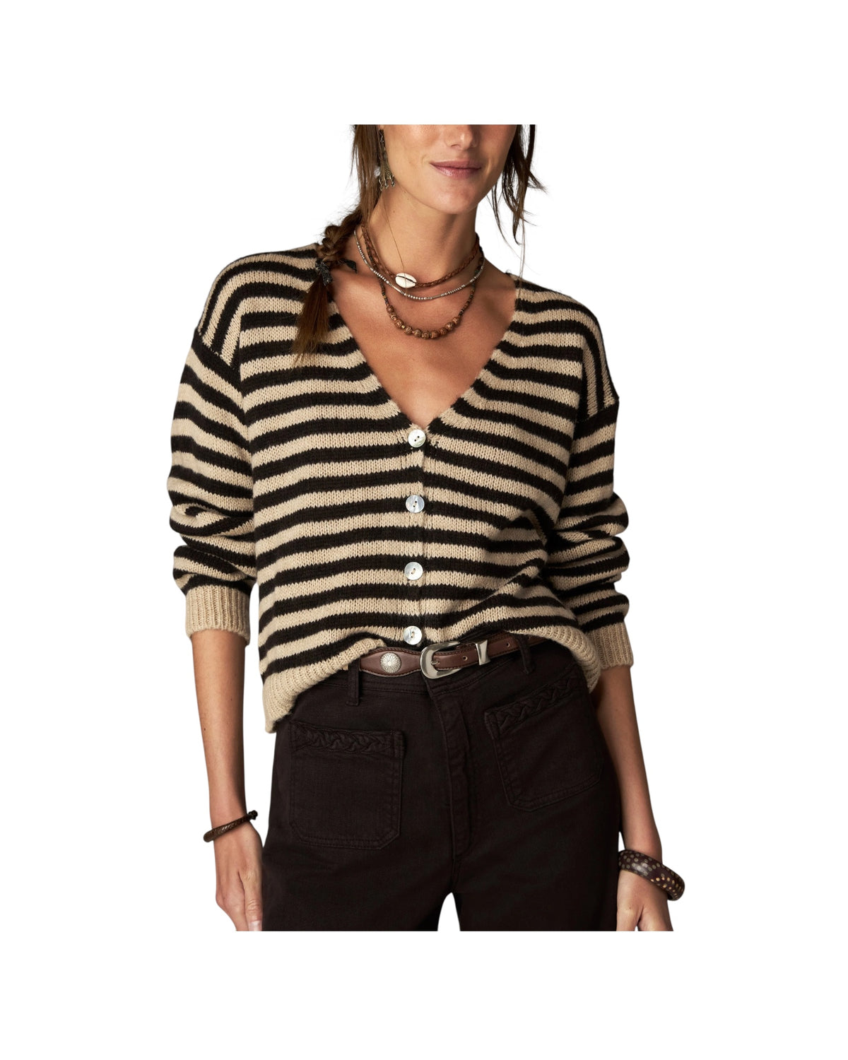 Cardigan a righe Black Beat ELETRIC BLONDIE BLACK BEAT MAISON HOTEL 