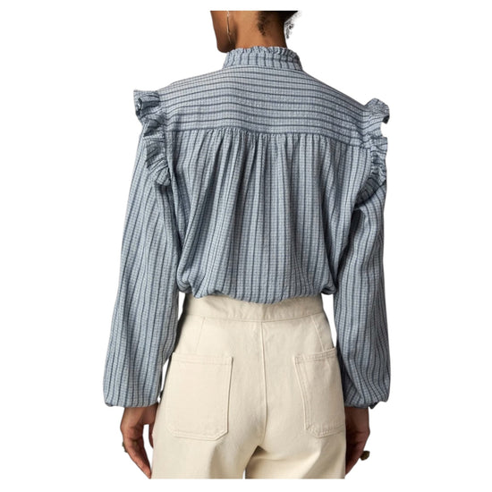 Camicia a righe misto viscosa Blu HYDRA BLUE MIST STRIPES MAISON HOTEL 