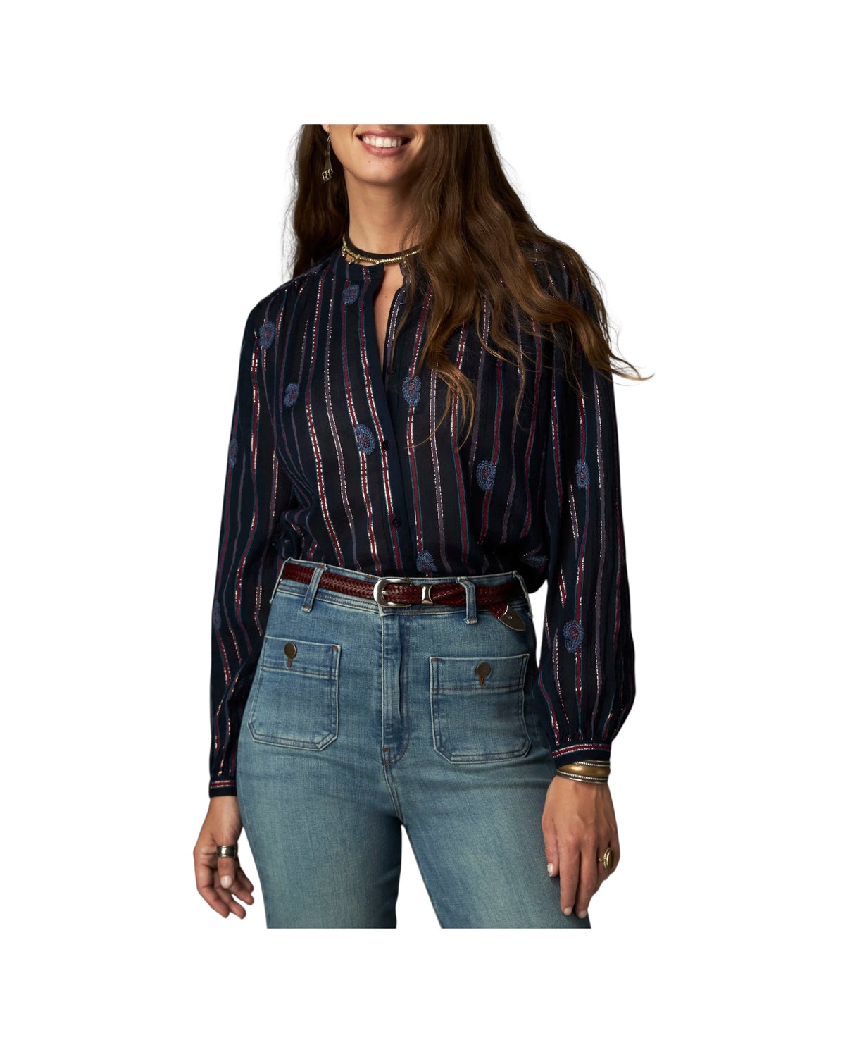 Camicia Stripe Berry INDIGO RAGA STRIPE BERRY MAISON HOTEL 