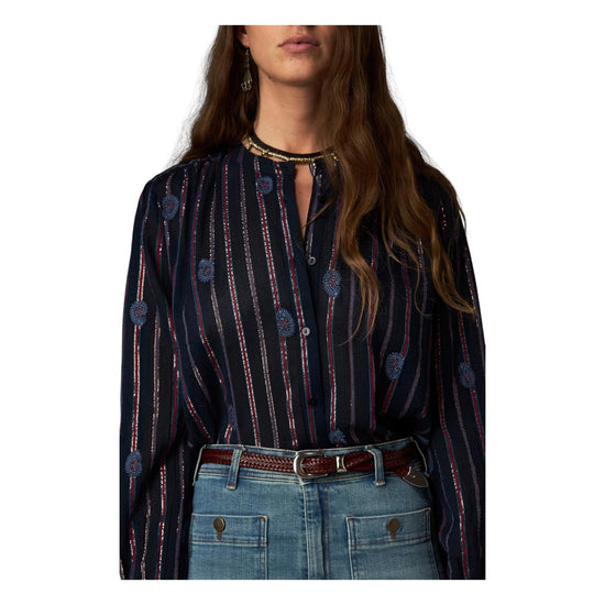 Camicia Stripe Berry INDIGO RAGA STRIPE BERRY MAISON HOTEL 