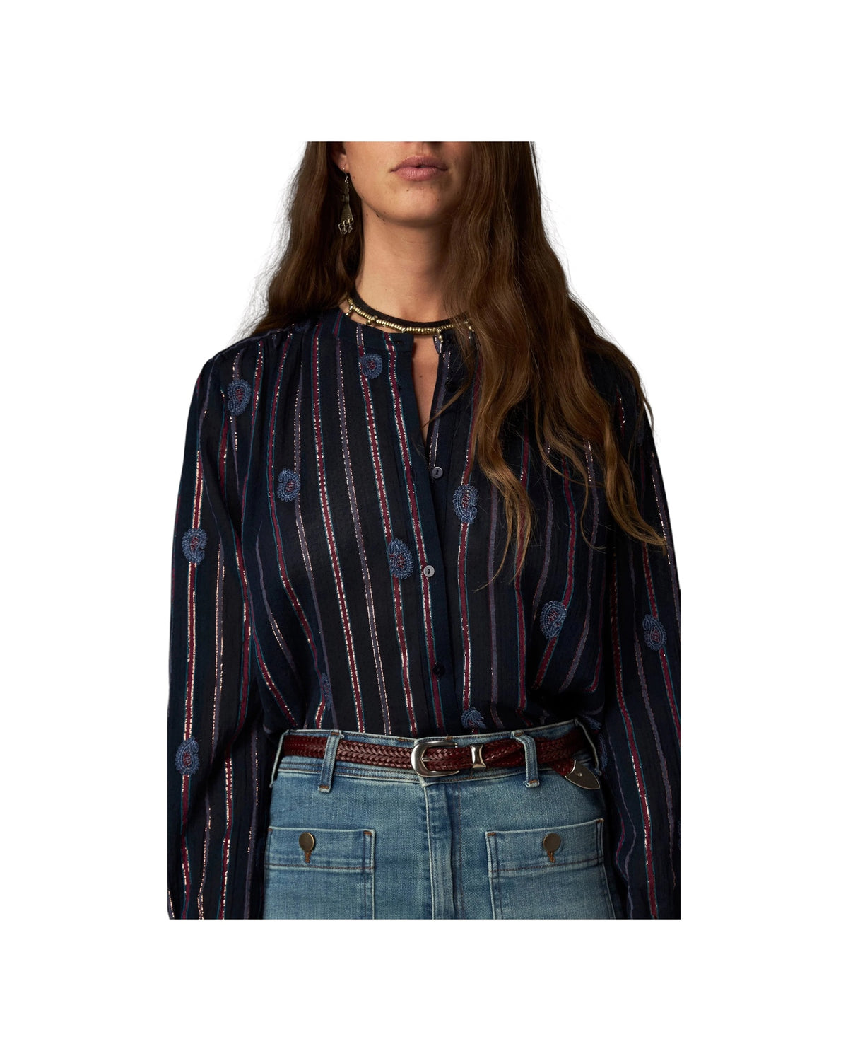 Camicia Stripe Berry INDIGO RAGA STRIPE BERRY MAISON HOTEL 