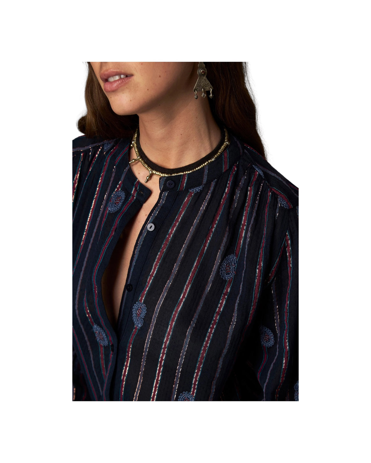 Camicia Stripe Berry INDIGO RAGA STRIPE BERRY MAISON HOTEL 