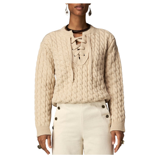 Maglione a trecce cream Whisper OPALINE KNIT CREAM WHISPER MAISON HOTEL 