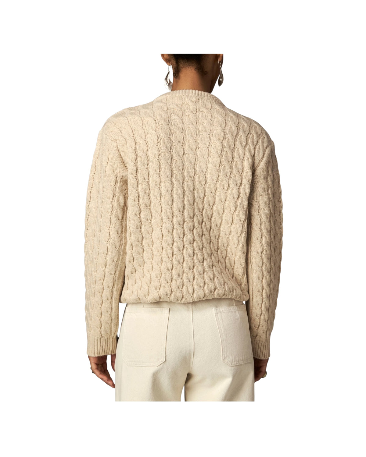 Maglione a trecce cream Whisper OPALINE KNIT CREAM WHISPER MAISON HOTEL 