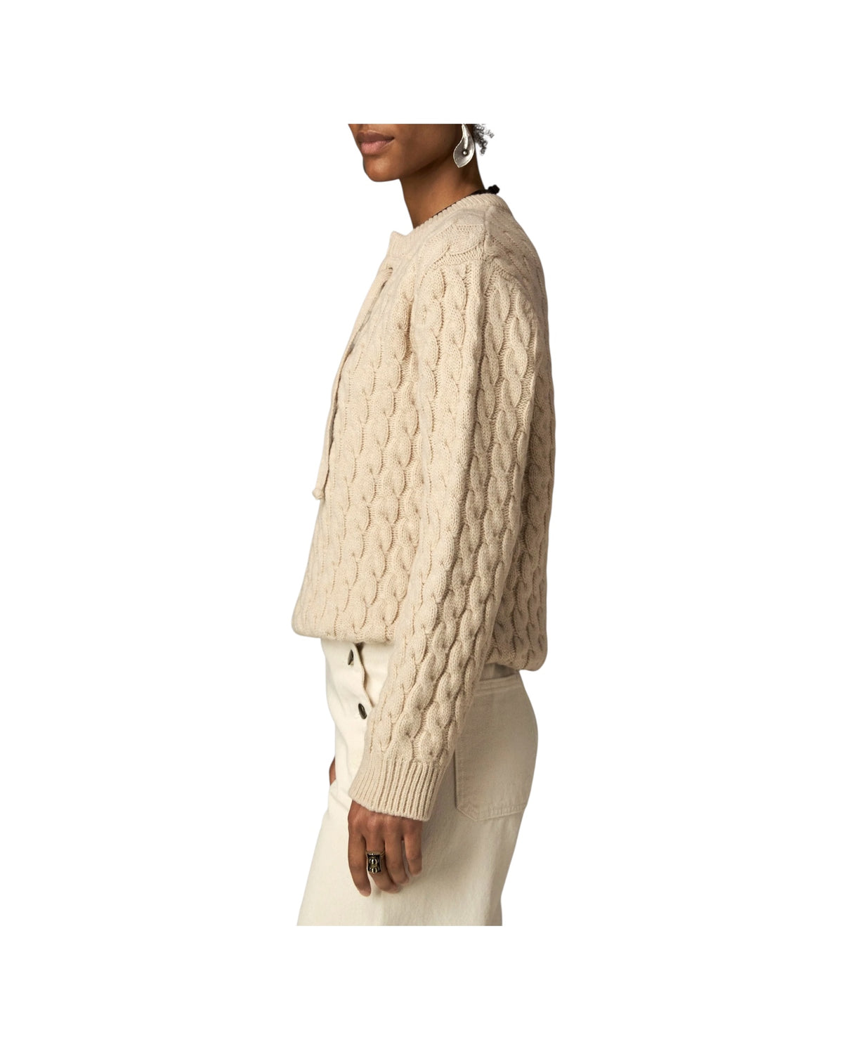 Maglione a trecce cream Whisper OPALINE KNIT CREAM WHISPER MAISON HOTEL 