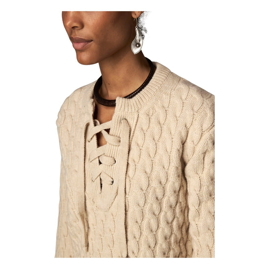 Maglione a trecce cream Whisper OPALINE KNIT CREAM WHISPER MAISON HOTEL 