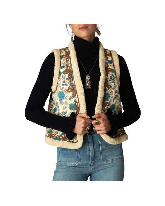 Gilet stampato con rifinitura ricamata SUMMER OOF 69 VERDE PROVENCE MAISON HOTEL 