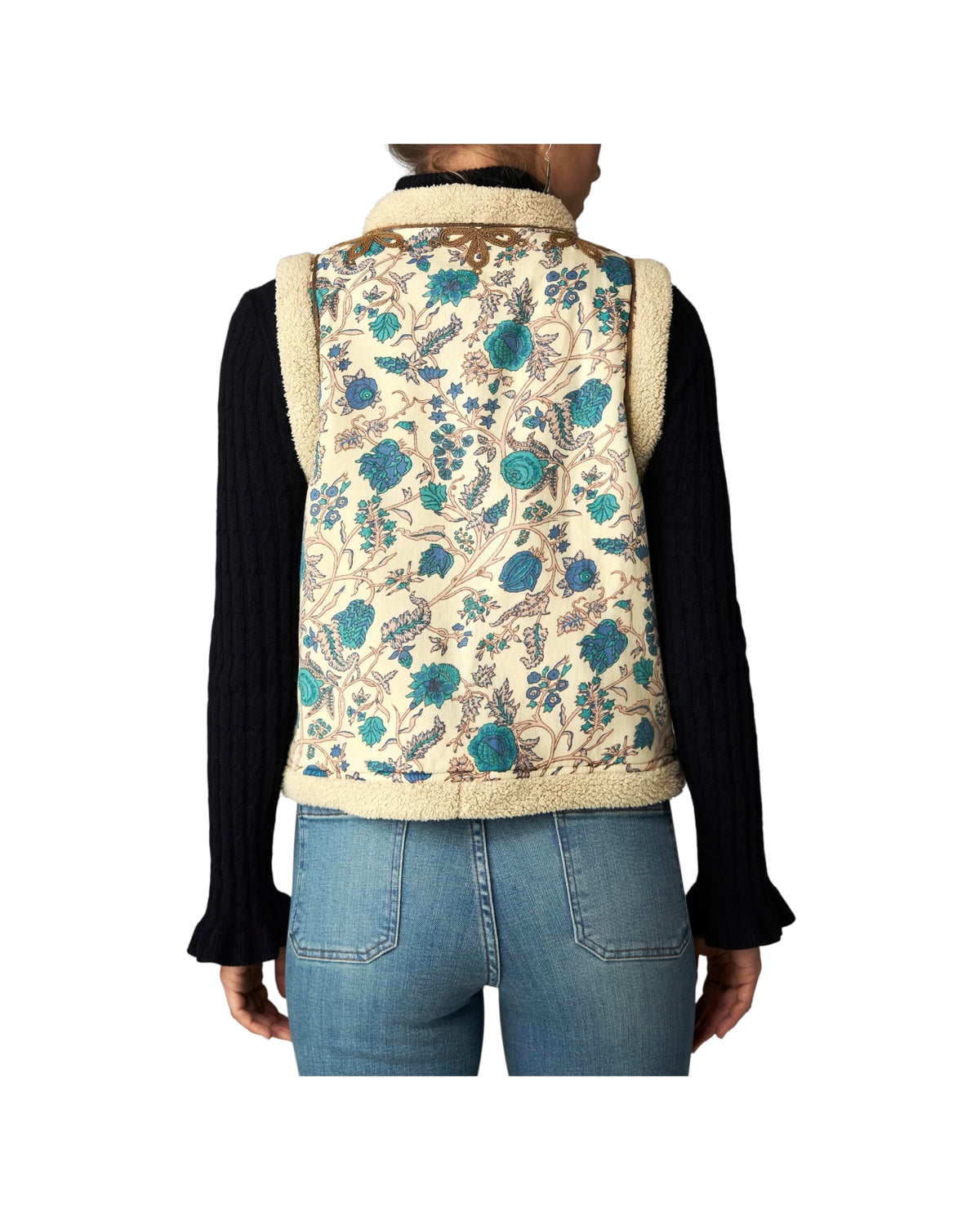Gilet stampato con rifinitura ricamata SUMMER OOF 69 VERDE PROVENCE MAISON HOTEL 