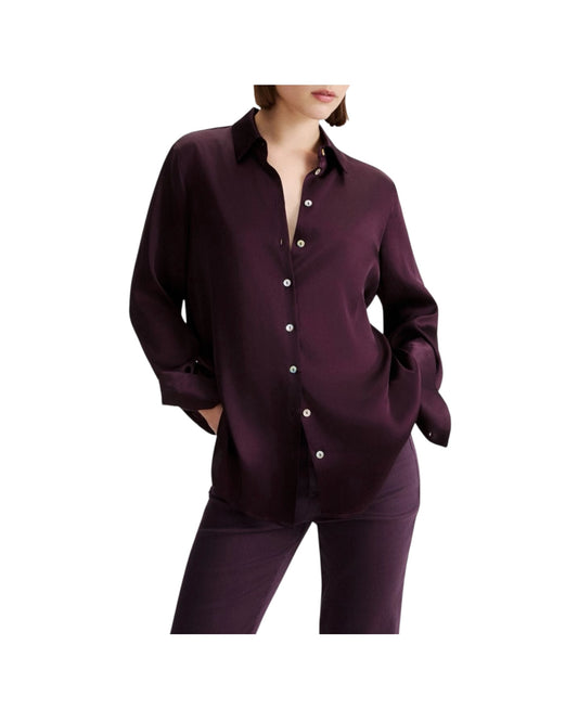 Camicia in raso di misto seta Bordeaux ALFIO 002 MARELLA 