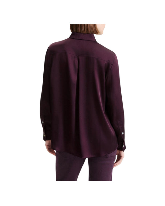 Camicia in raso di misto seta Bordeaux ALFIO 002 MARELLA 