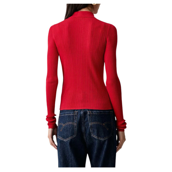 Maglia a polo in lyocell e lana Rosso BACO 007 MARELLA 
