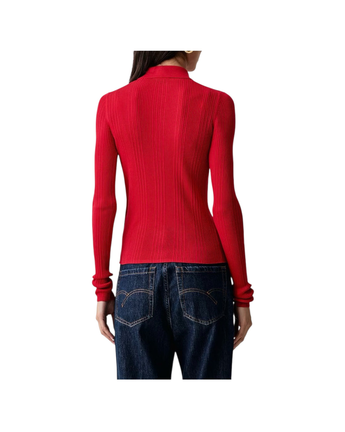 Maglia a polo in lyocell e lana Rosso BACO 007 MARELLA 