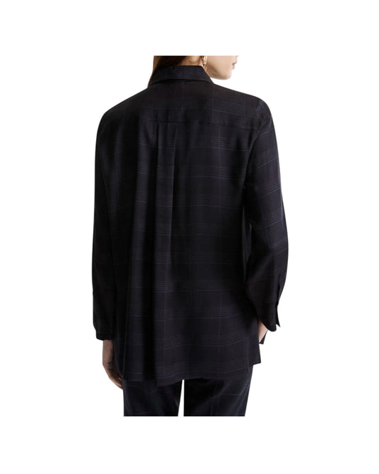 Camicia in twill stampato Blu BALLATA 002 MARELLA 