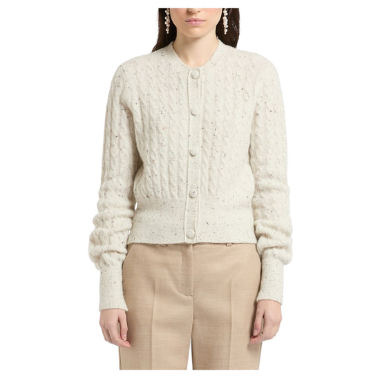 Cardigan misto alpaca con trecce Panna CERTA 001 MARELLA 