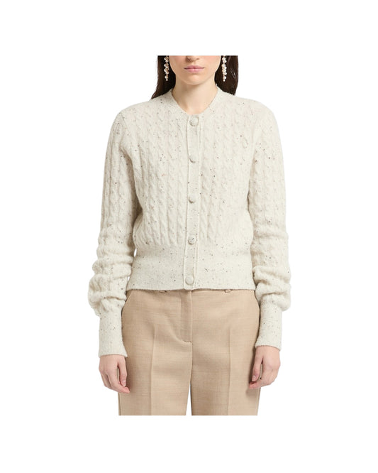 Cardigan misto alpaca con trecce Panna CERTA 001 MARELLA 