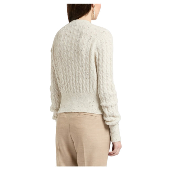 Cardigan misto alpaca con trecce Panna CERTA 001 MARELLA 