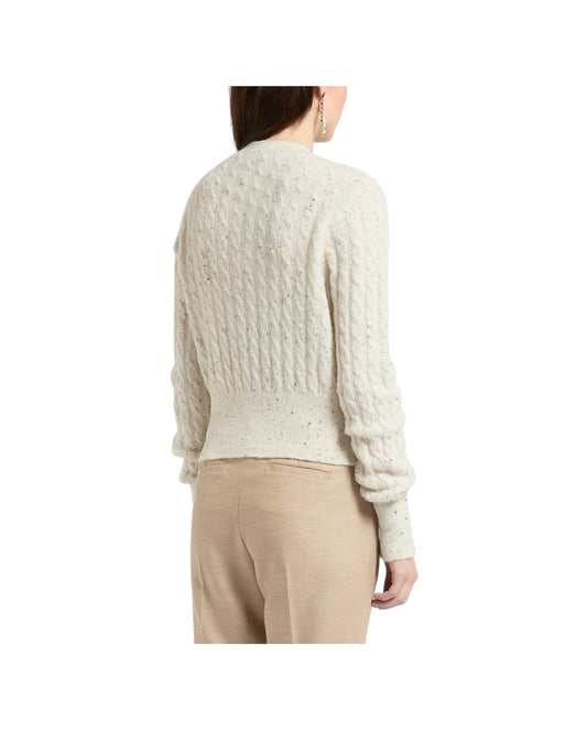 Cardigan misto alpaca con trecce Panna CERTA 001 MARELLA 
