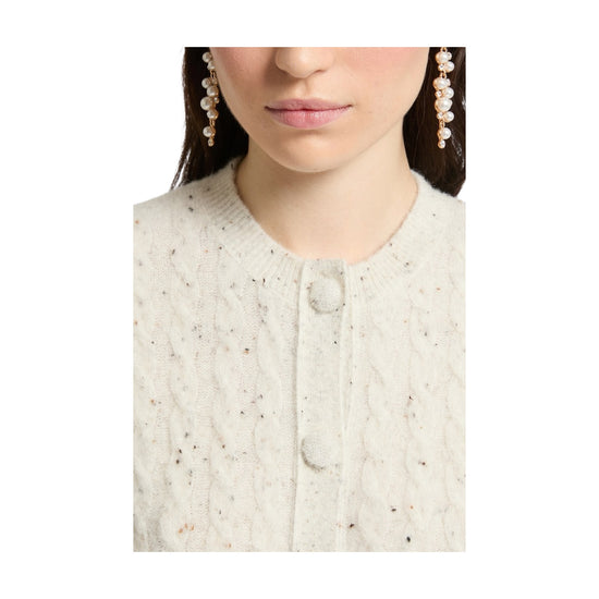 Cardigan misto alpaca con trecce Panna CERTA 001 MARELLA 