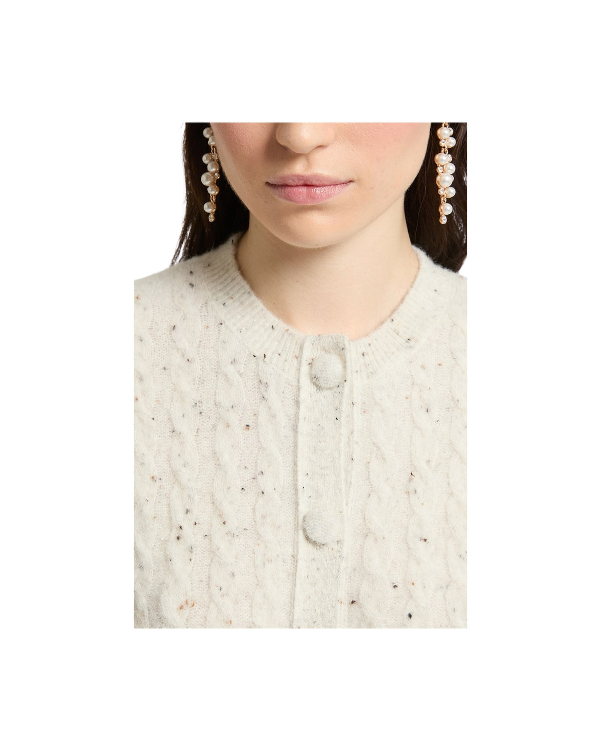 Cardigan misto alpaca con trecce Panna CERTA 001 MARELLA 