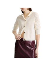Cardigan in puro cashmere Panna
