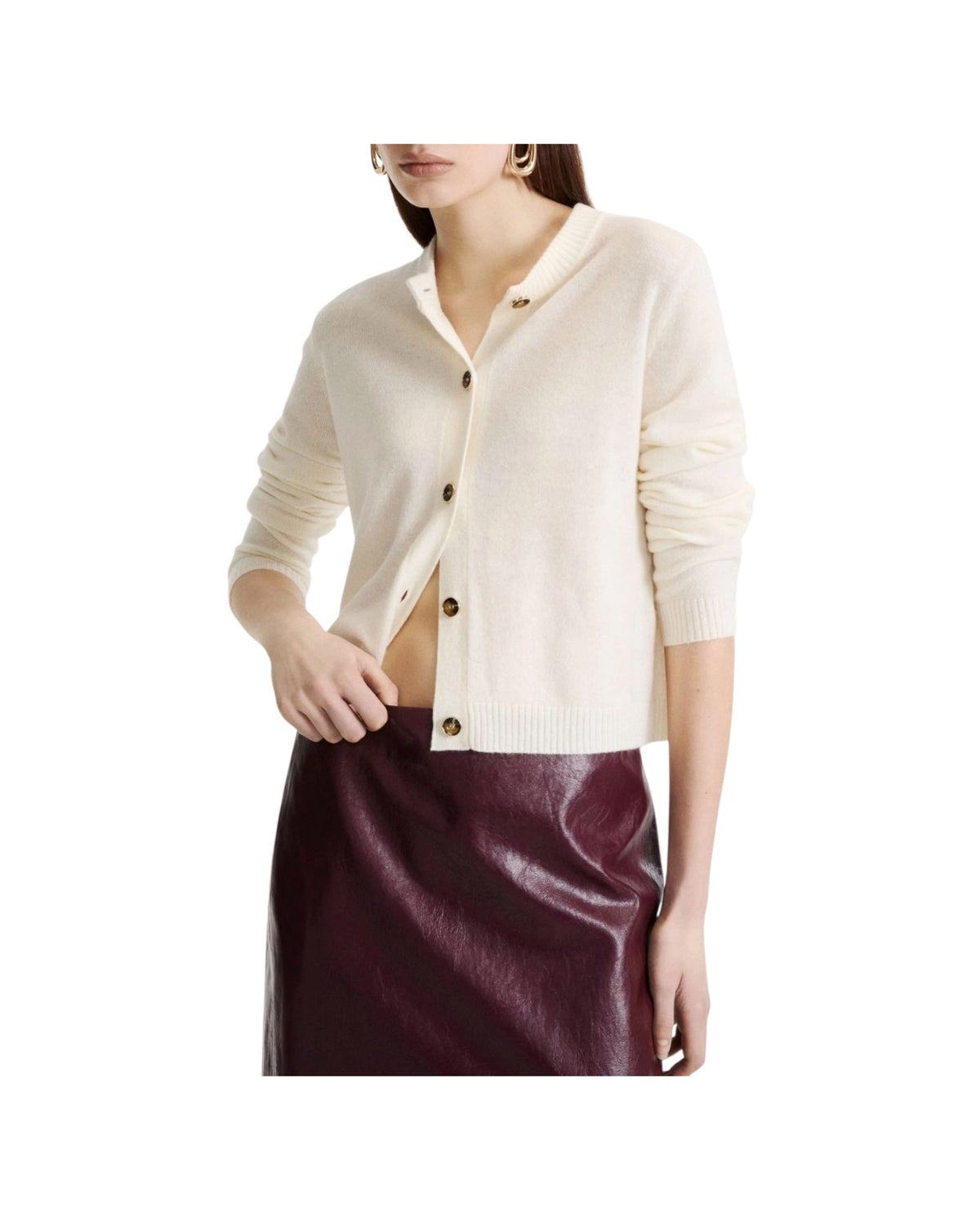 Cardigan in puro cashmere Panna CICOGNA 001 MARELLA 