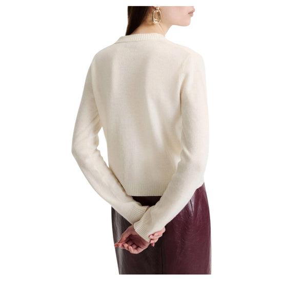 Cardigan in puro cashmere Panna CICOGNA 001 MARELLA 