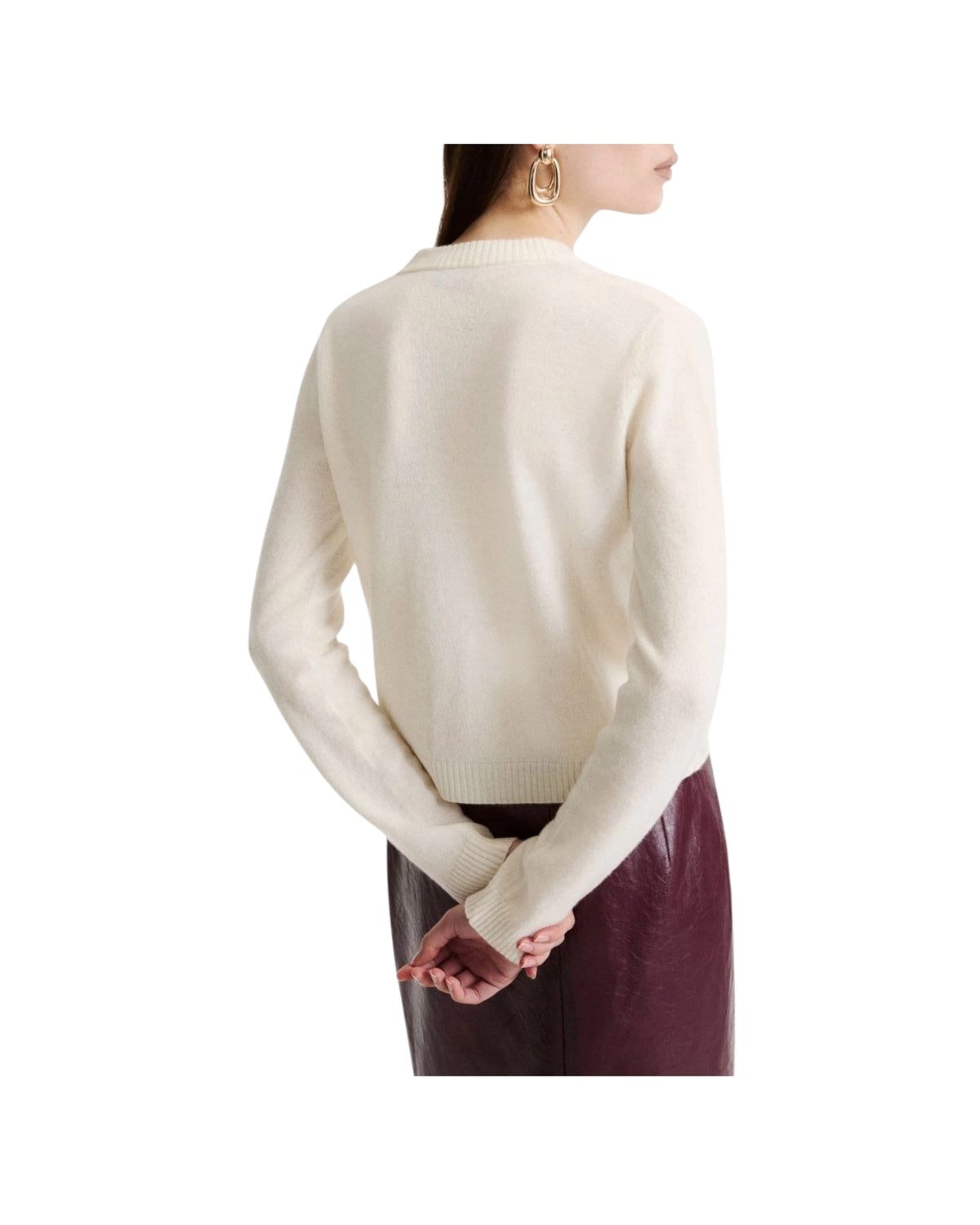 Cardigan in puro cashmere Panna CICOGNA 001 MARELLA 