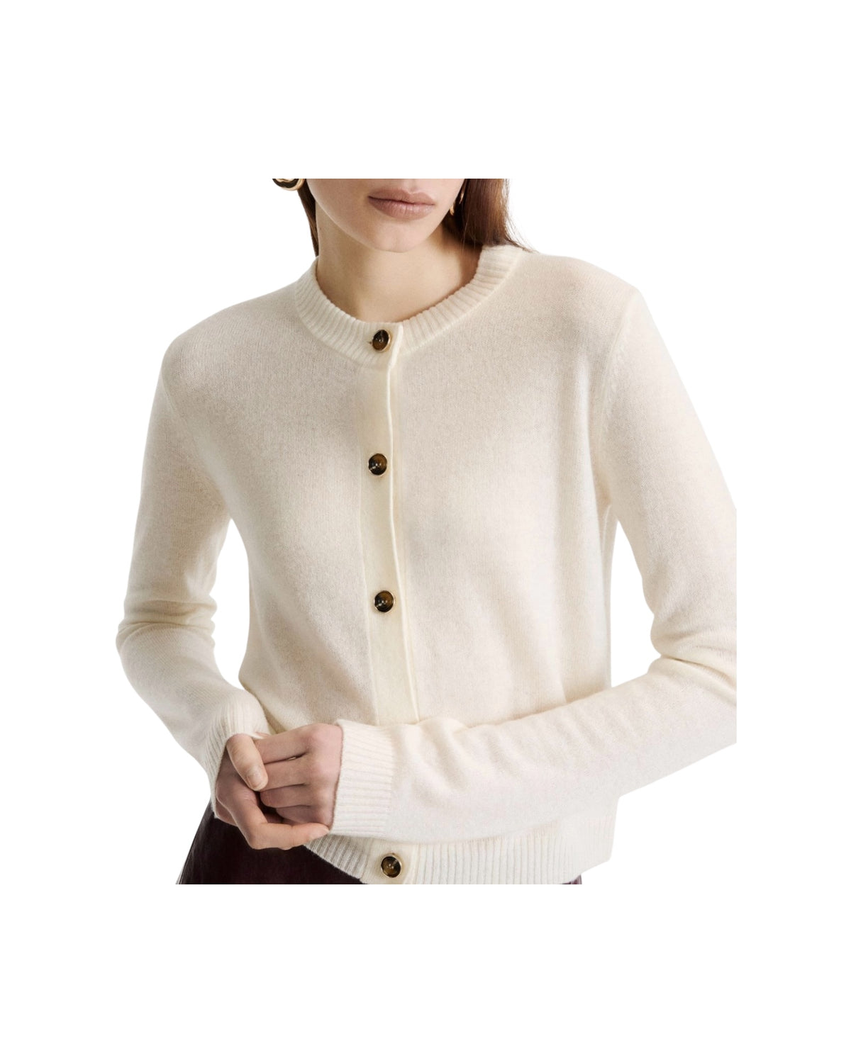 Cardigan in puro cashmere Panna CICOGNA 001 MARELLA 