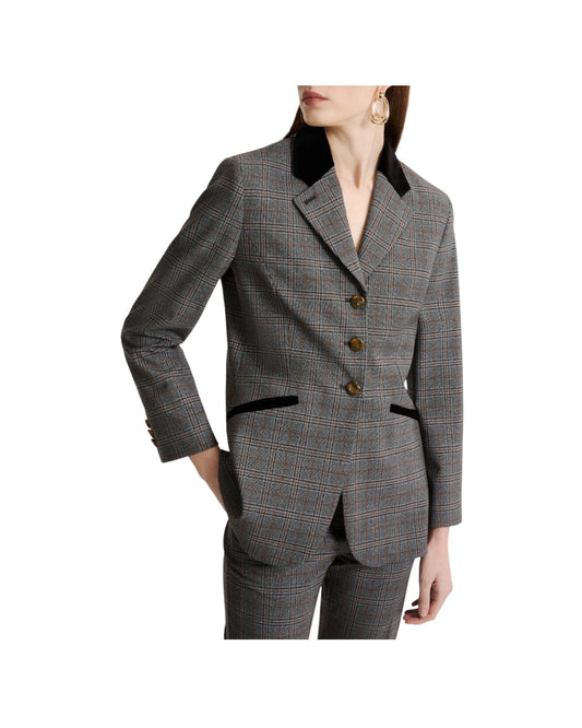 Blazer aderente in twill stretch Grigio COLONO 002 MARELLA 