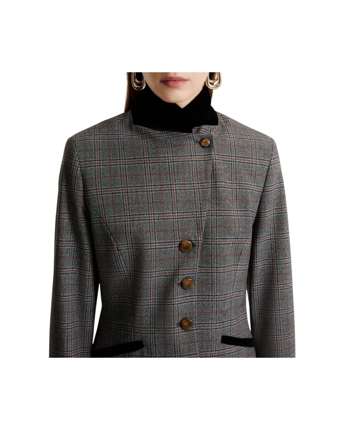 Blazer aderente in twill stretch Grigio COLONO 002 MARELLA 