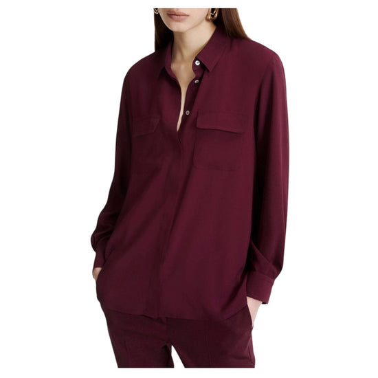 Camicia con taschini in misto seta Bordeaux FESTOSO 004 MARELLA 