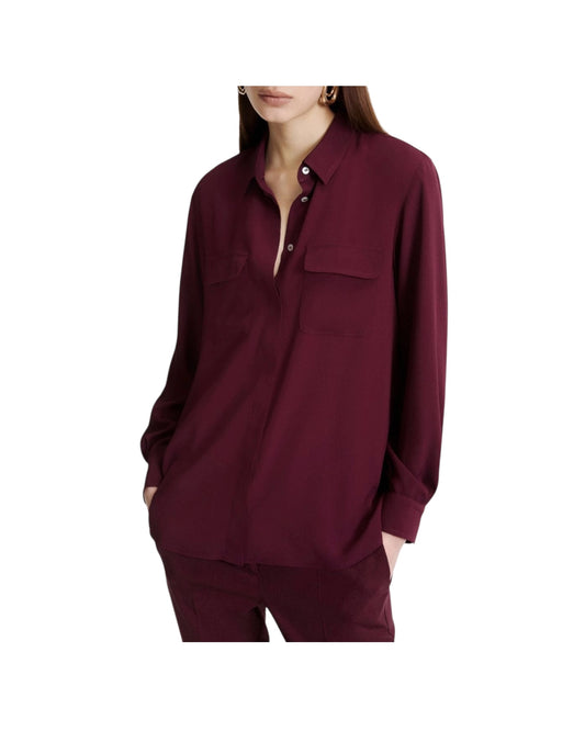Camicia con taschini in misto seta Bordeaux FESTOSO 004 MARELLA 