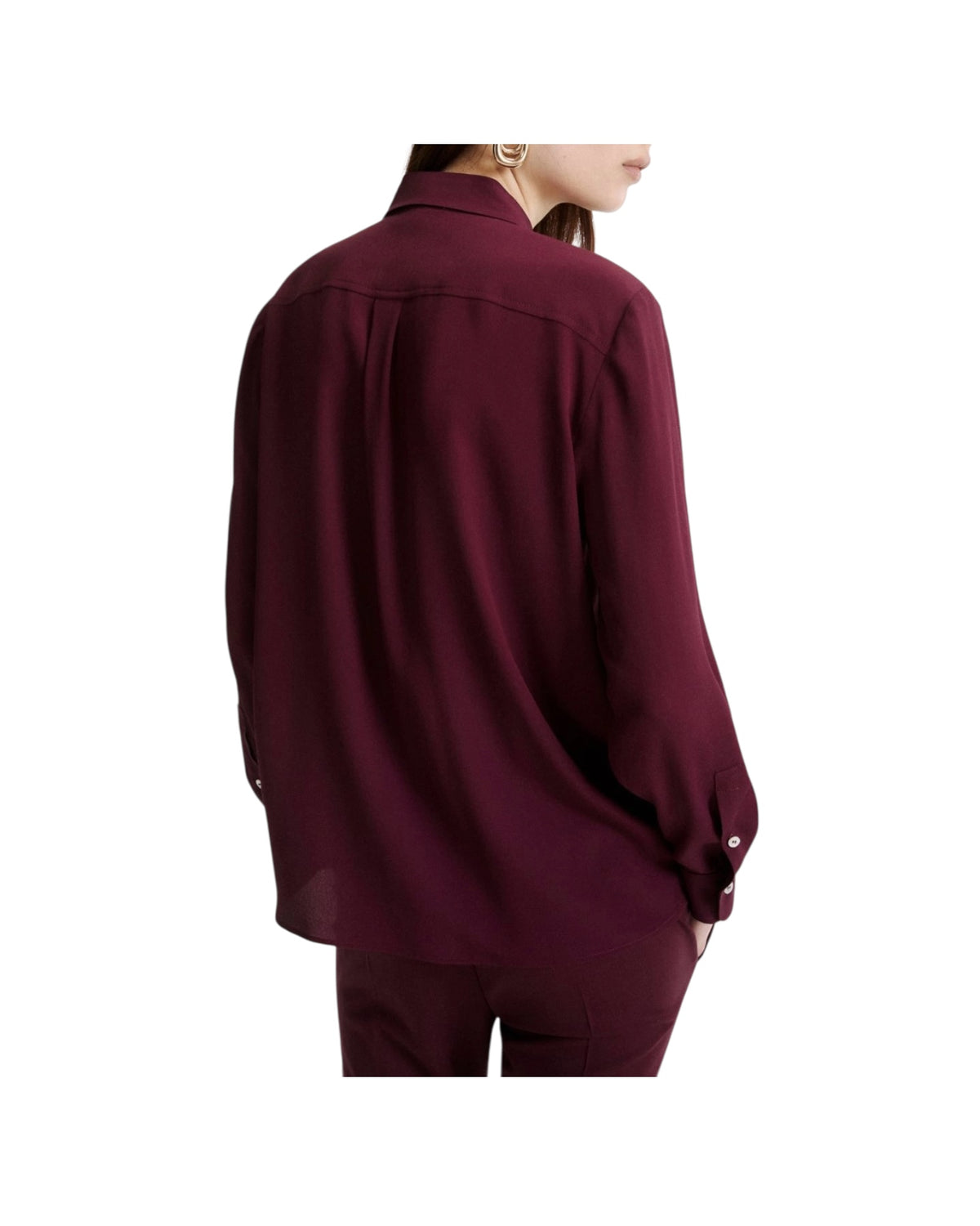 Camicia con taschini in misto seta Bordeaux FESTOSO 004 MARELLA 