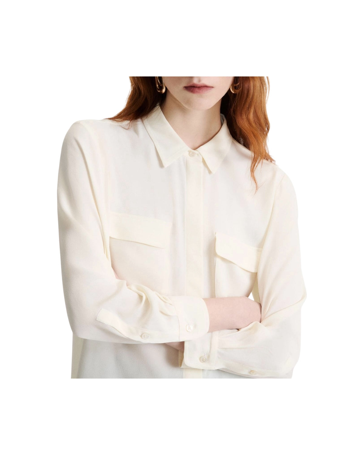 Camicia con taschini in misto seta Panna FESTOSO 006 MARELLA 