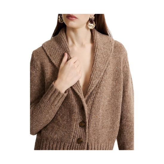 Cardigan in filato bottonato Nocciola GEODE 001 MARELLA 