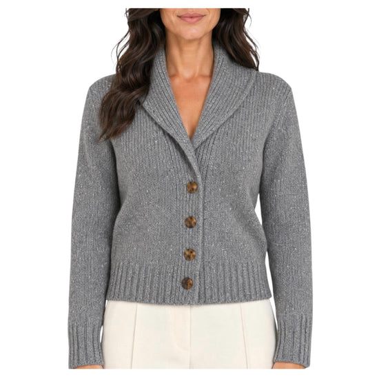 Cardigan in filato bottonato Grigio GEODE 005 MARELLA 