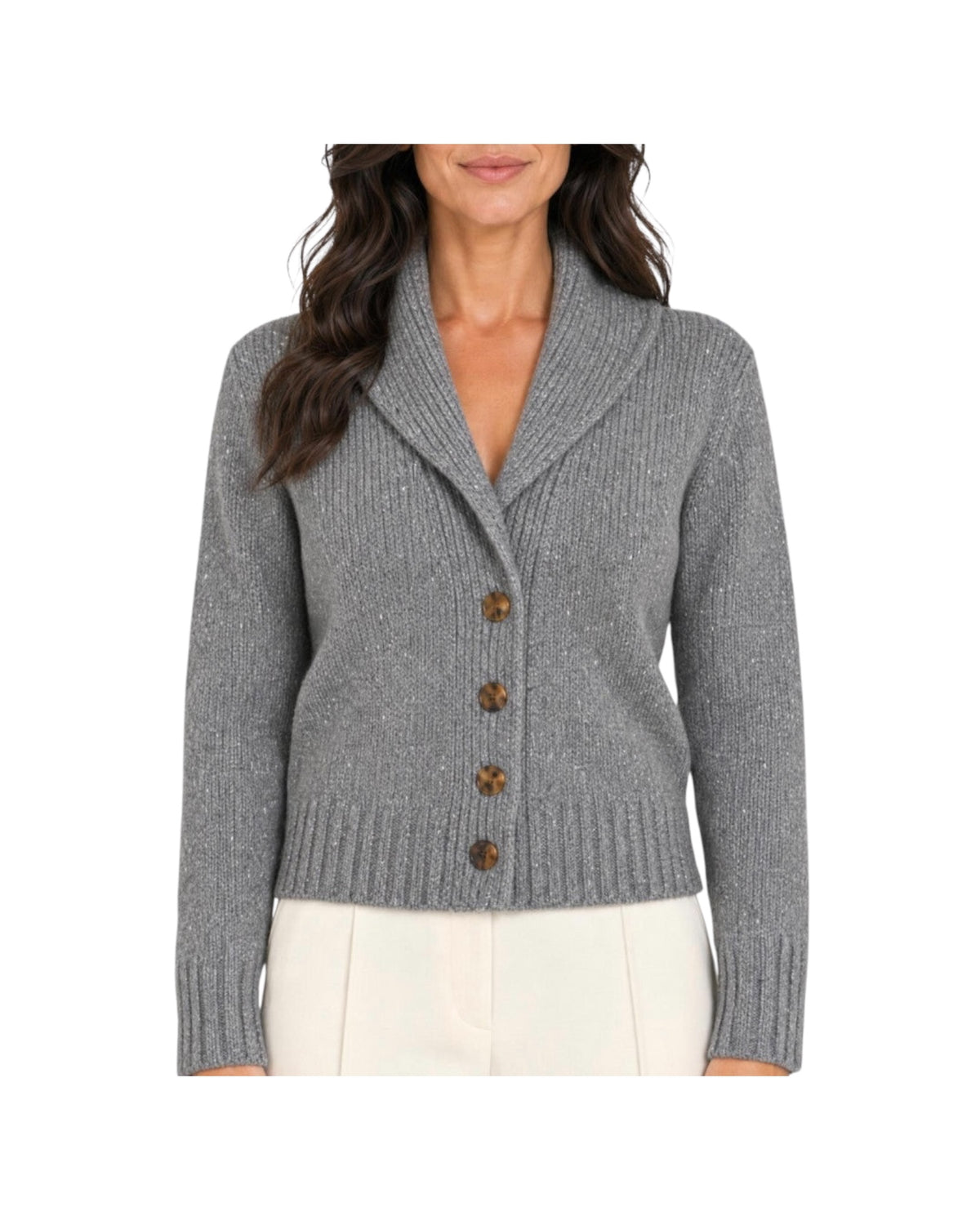Cardigan in filato bottonato Grigio GEODE 005 MARELLA 
